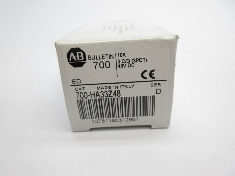 ALLEN BRADLEY 700-HA33Z48 SER. D 48VDC 10A (WH) NSMP