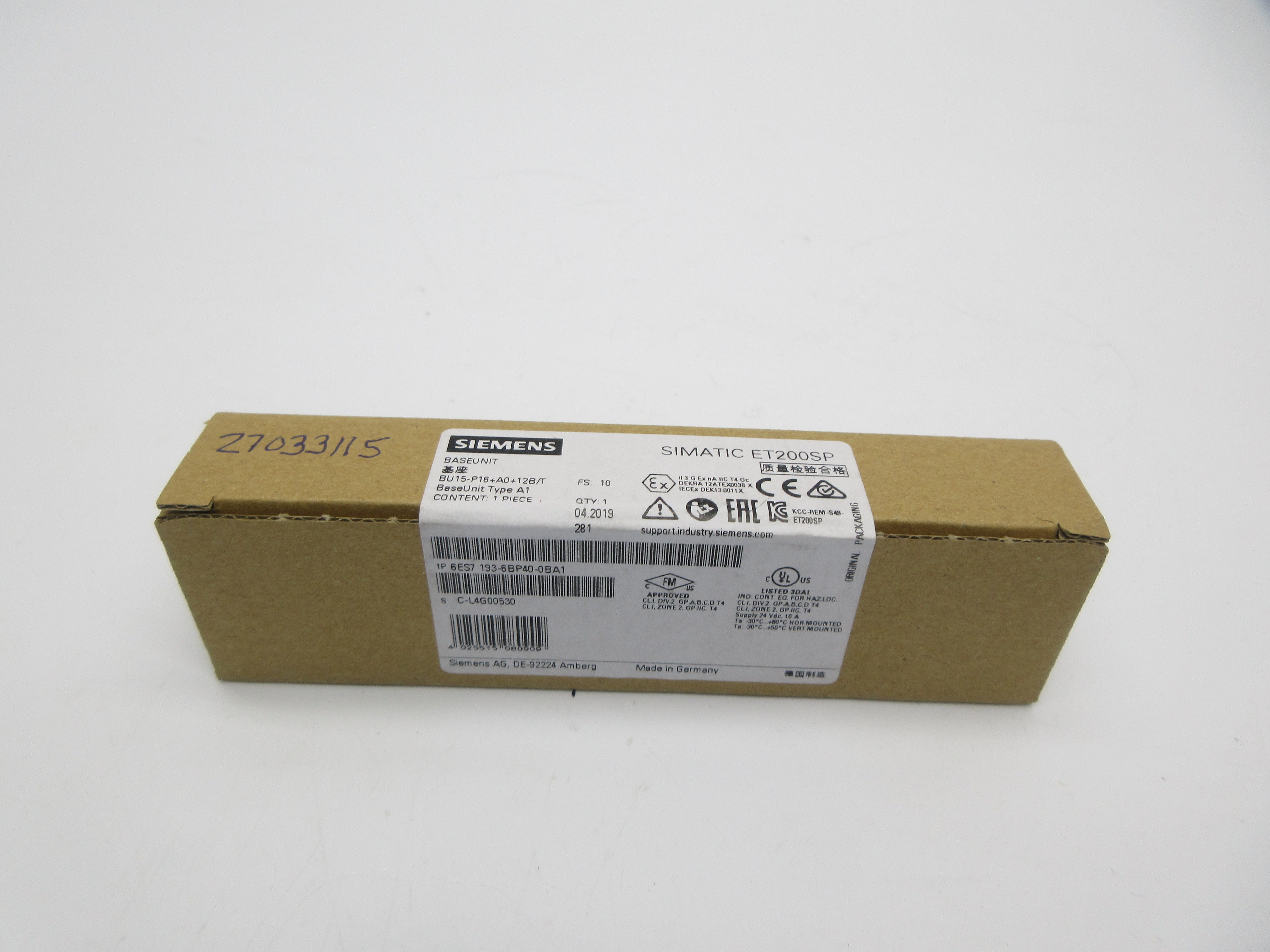 SIEMENS 6ES7193-6BP40-0BA1 NSFS