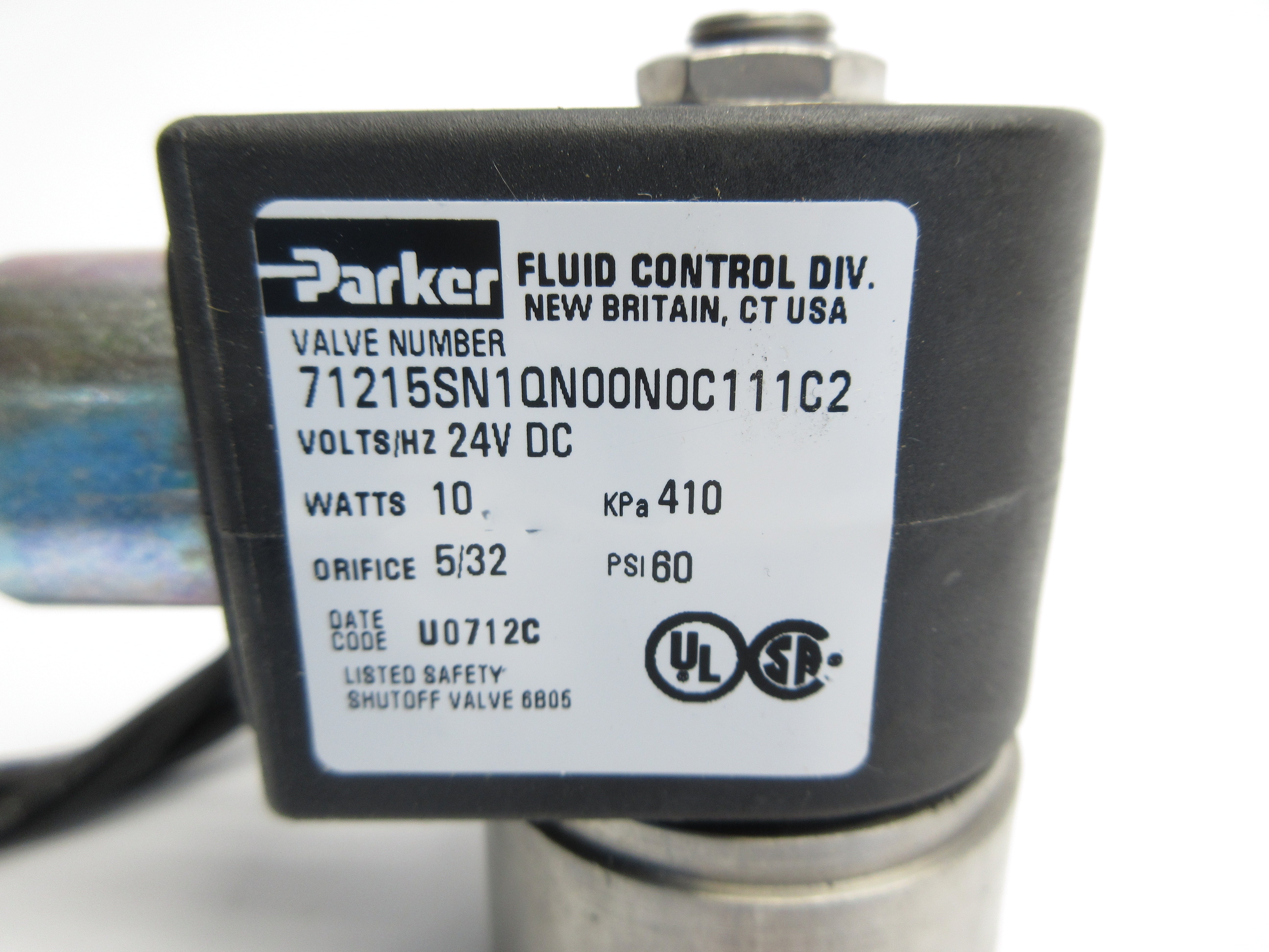 PARKER 71215SN1QN00N0C111C2 24VDC 60PSI 5/32" NSNP