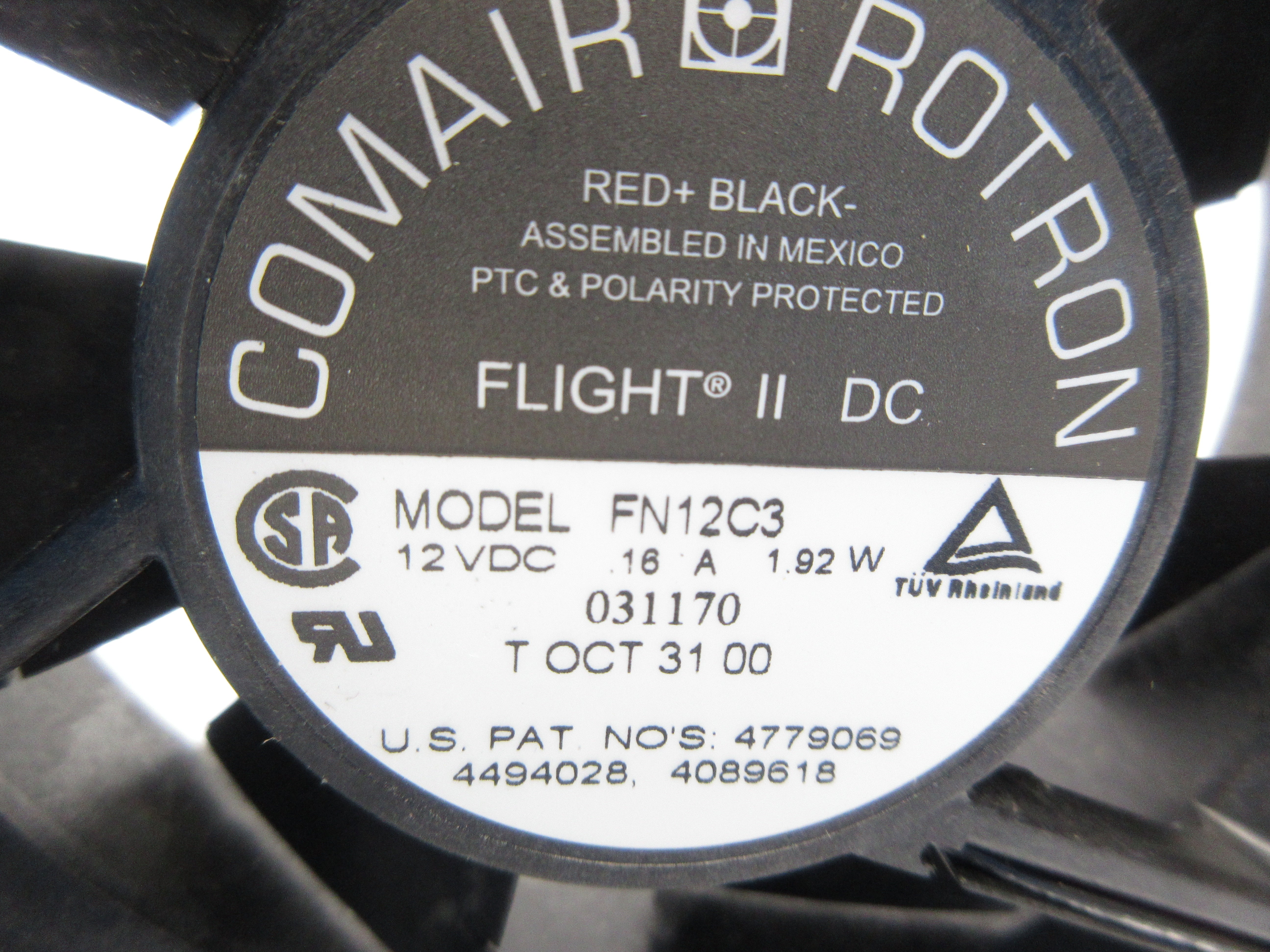 COMAIR ROTRON FN12C3 12VDC .16A NSNP