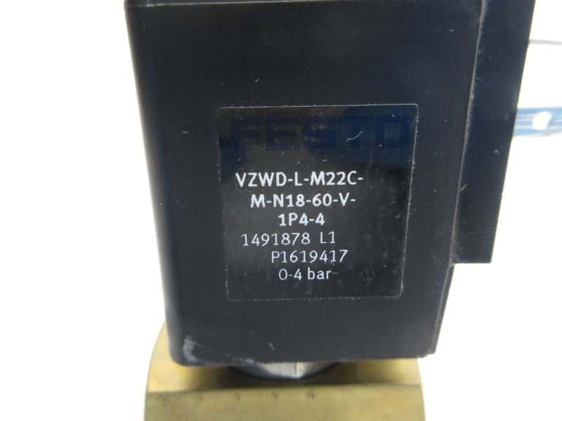 FESTO VZWD-L-M22C-M-N18-60-V-1P4-4 1491878 24VDC (AS PICTURED) NSNP