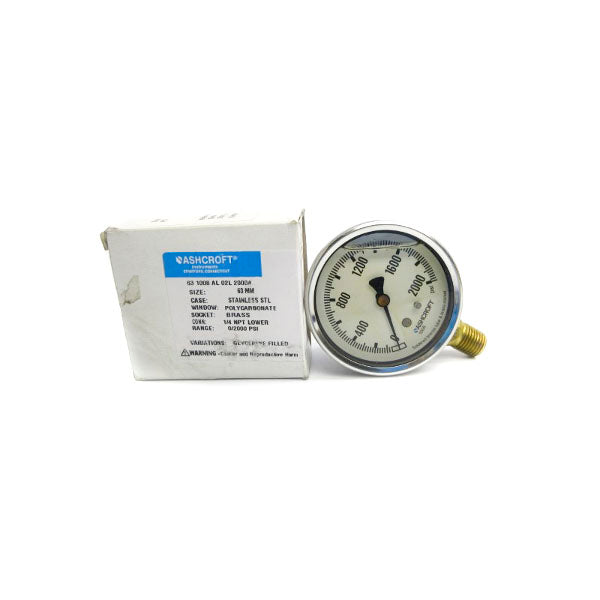 ASHCROFT 631008AL02L2000# 0/2000PSI 63MM NSMP