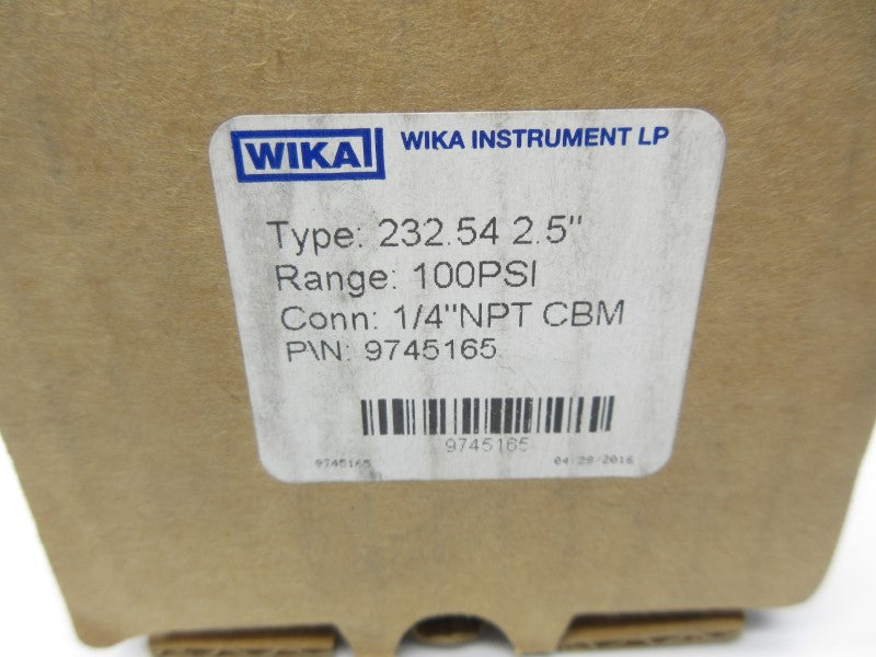 WIKA 9745165 100PSI 1/4" NSMP