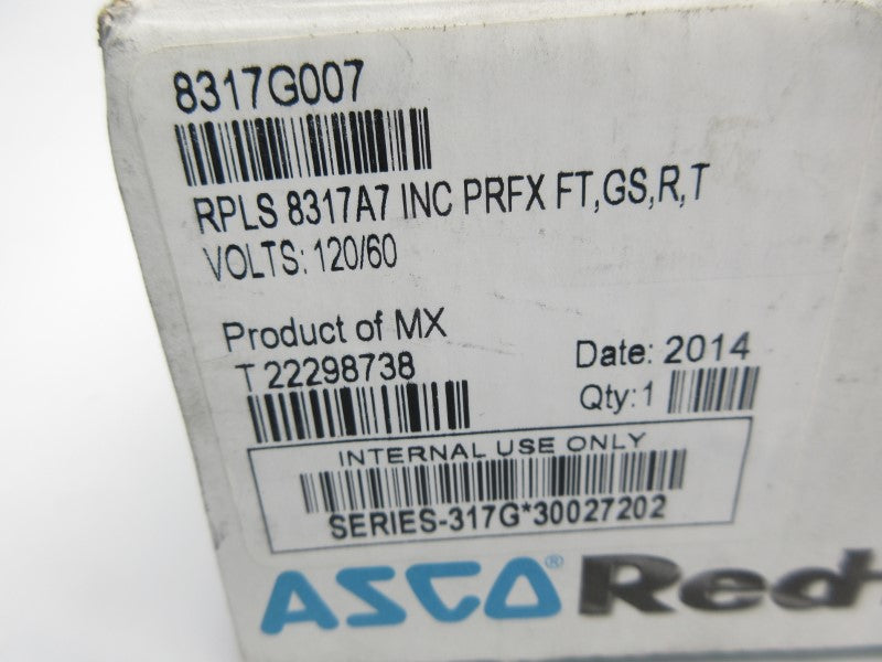 ASCO 8317G007 110/120V 5-80PSI 1/4" NSMP