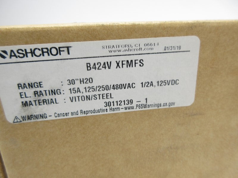 ASHCROFT B424VXFMFS 480VAC 15A 30"H2O NSMP