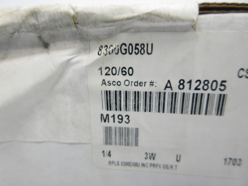ASCO 8300G058U 120V 1/4" NSFS