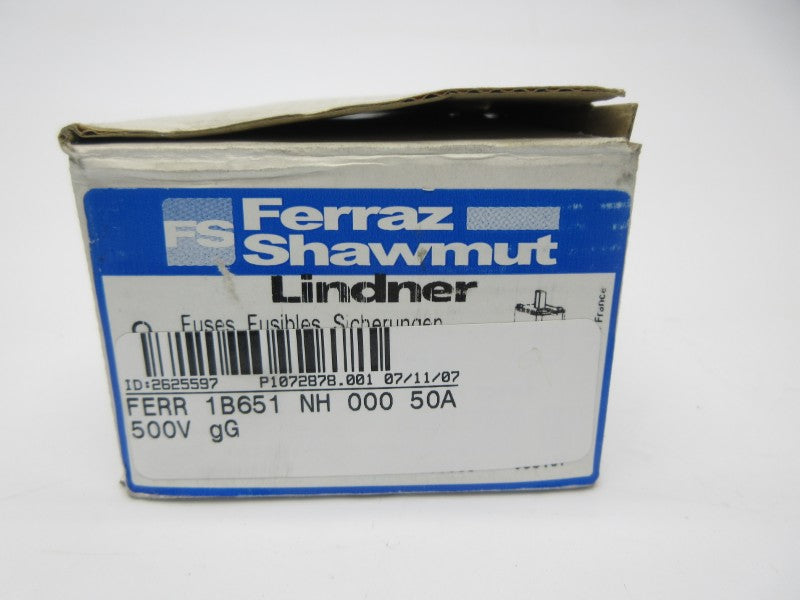 FERRAZ SHAWMUT NH00050A 500V 50A (PKG OF 3) (BLUE) NSMP
