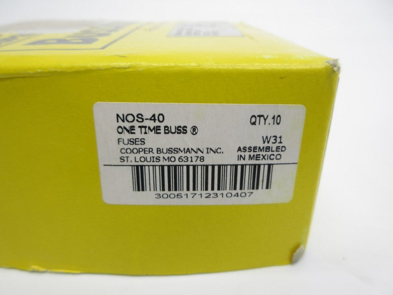 BUSSMANN NOS-40 600VAC 40A (PKG OF 10) (YELLOW) NSMP