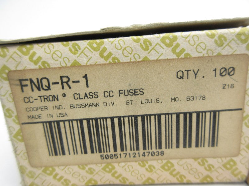 BUSSMANN FNQ-R-1 600VAC 1A (PKG OF 100) (BROWN) NSMP
