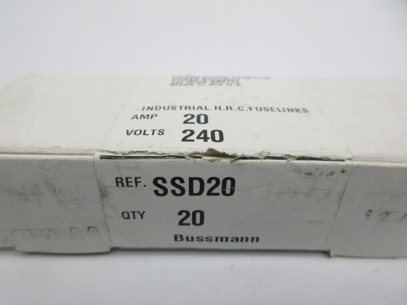BUSSMANN SSD20 240V 20A (PKG OF 20) (WHITE) NSMP
