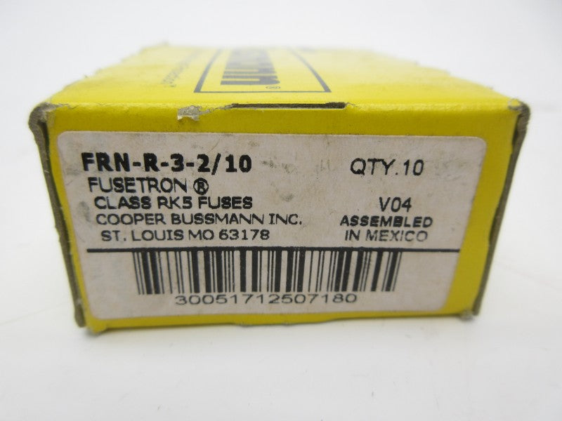 BUSSMANN FRN-R-3-2/10 250VAC 3-2/10A (PKG OF 10) (YELLOW) NSMP