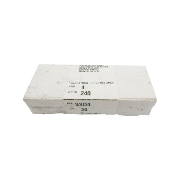BUSSMANN SSD4 240V 4A (PKG OF 20) (WHITE) NSFS