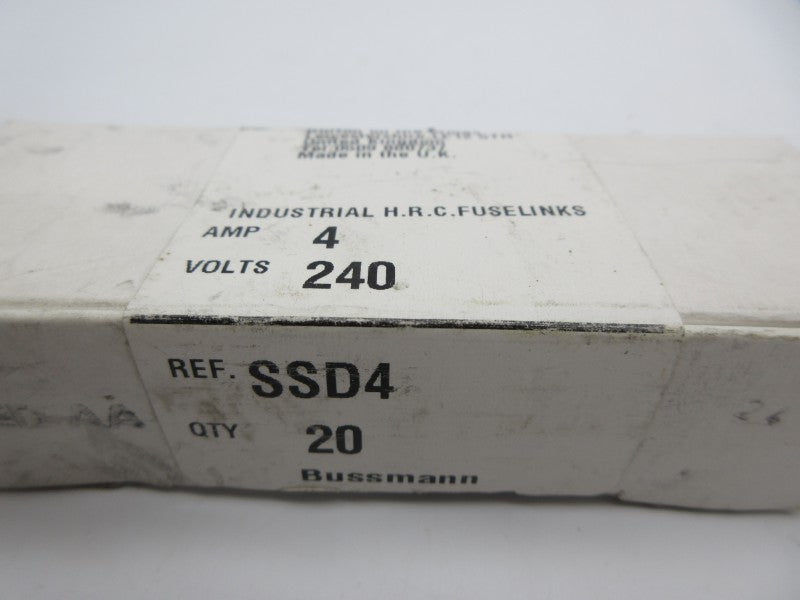 BUSSMANN SSD4 240V 4A (PKG OF 20) (WHITE) NSFS