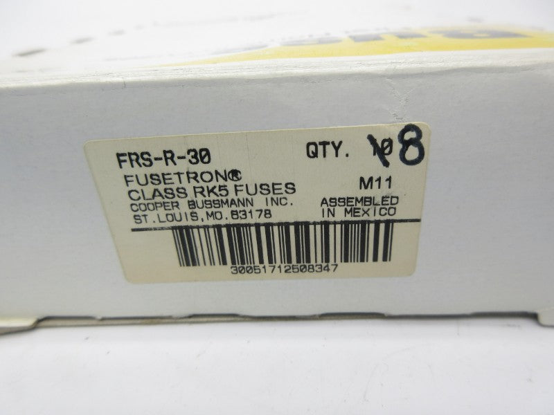 BUSSMANN FRS-R-30 600VAC 30A (PKG OF 8) (WHITE) NSMP