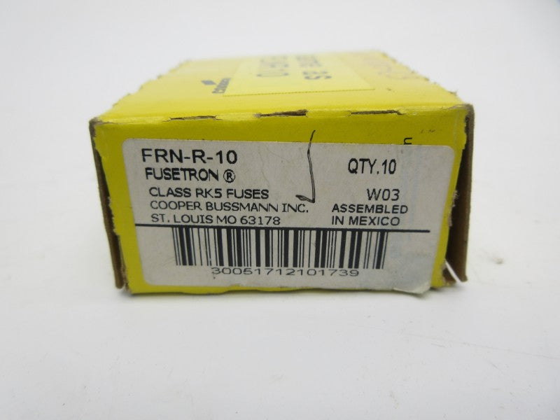 BUSSMANN FRN-R-10 250VAC 10A (PKG OF 10) (YL/GR) NSMP