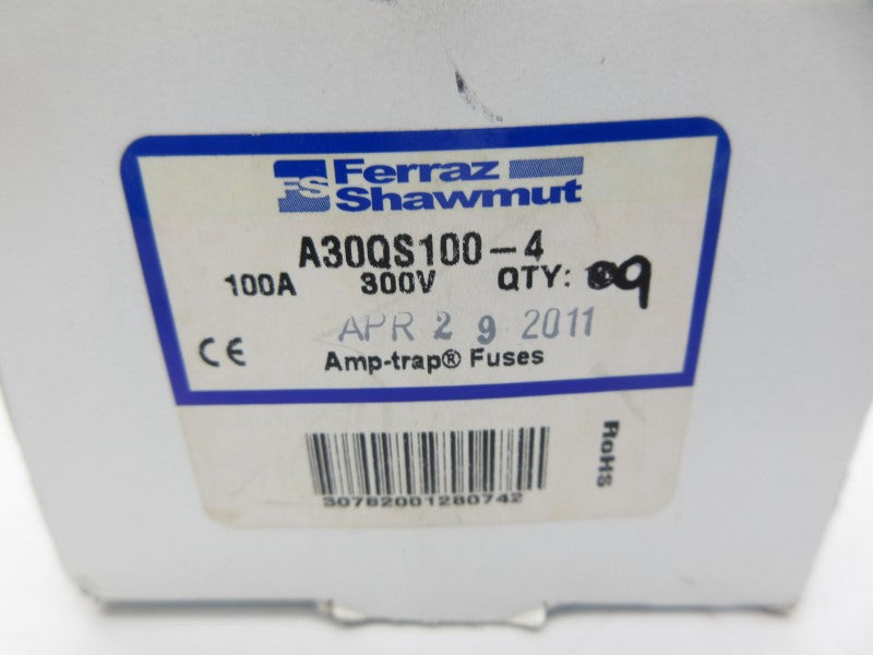 FERRAZ SHAWMUT A30QS100-4 300VAC 100A (PKG OF 9) (BLUE) NSMP