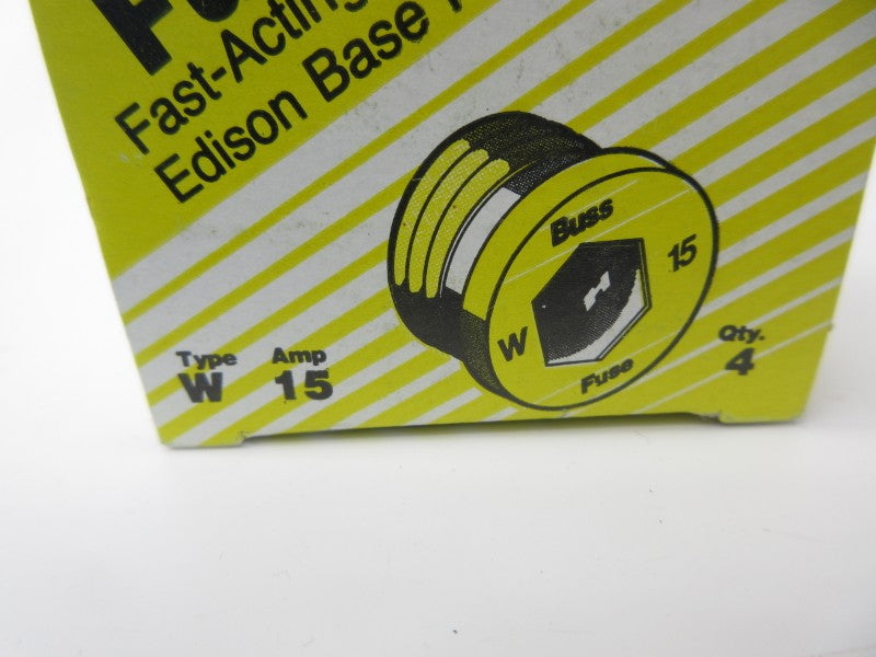 BUSSMANN W15 125VAC 15A (PKG OF 4) (YL/YL) NSMP