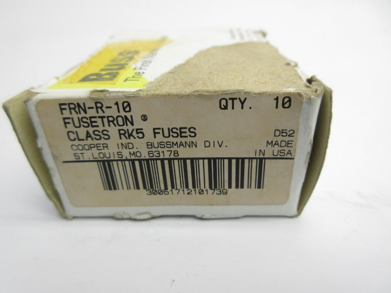 BUSSMANN FRN-R-10 250VAC 10A (PKG OF 10) (YL/BK) NSMP
