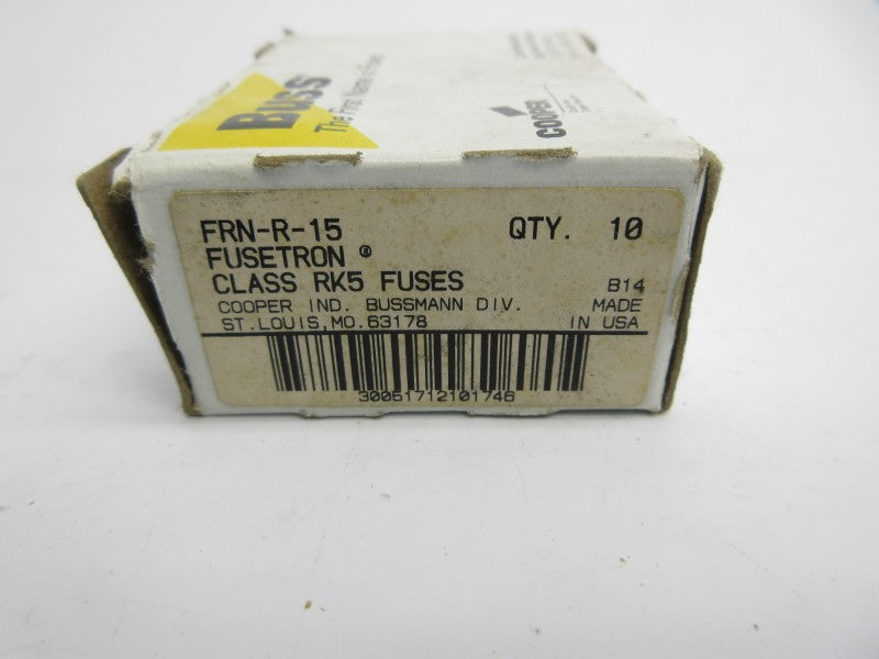 BUSSMANN FRN-R-15 250VAC 15A (PKG OF 10) (WH/BL) NSMP