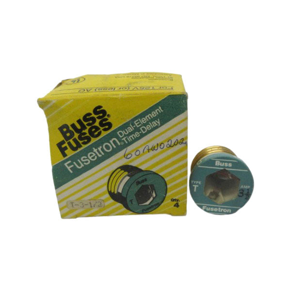BUSSMANN T-3-1/2 125VAC 3-1/2A (PKG OF 4) (YL/GR) NSMP