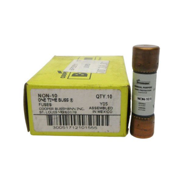 BUSSMANN NON-10 250VAC 10A (PKG OF 10) (YL/GY) NSMP