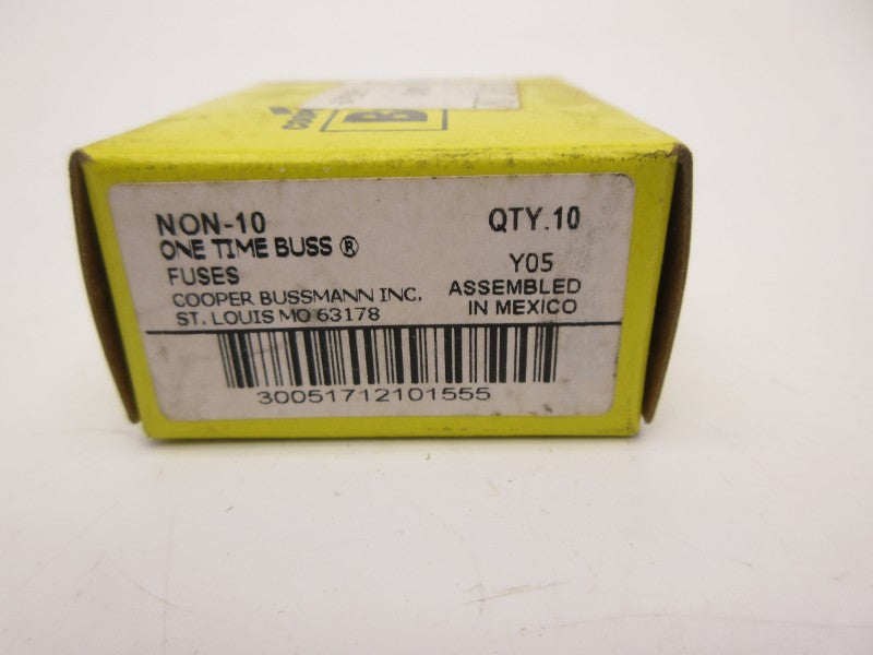 BUSSMANN NON-10 250VAC 10A (PKG OF 10) (YL/GY) NSMP