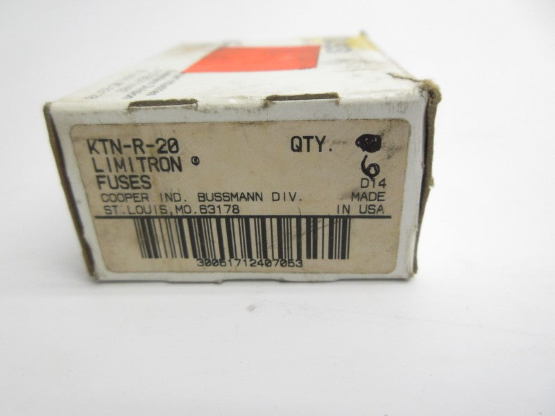BUSSMANN KTN-R-20 250VAC 20A (PKG OF 6) (WH/GR) NSMP