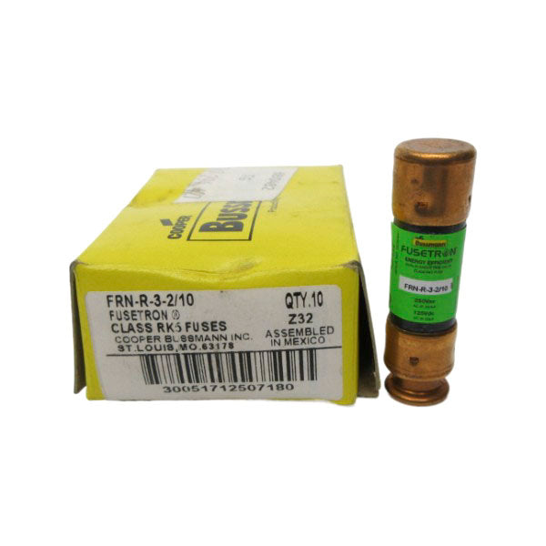 BUSSMANN FRN-R-3-2/10 250VAC 3-2/10A (PKG OF 10) (YL/GR) NSMP