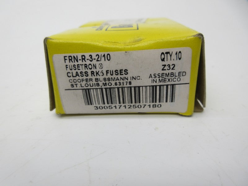 BUSSMANN FRN-R-3-2/10 250VAC 3-2/10A (PKG OF 10) (YL/GR) NSMP