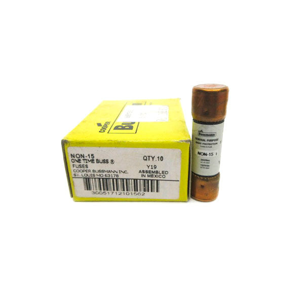 BUSSMANN NON-15 250VAC 15A (PKG OF 10) (YL/GY) NSMP
