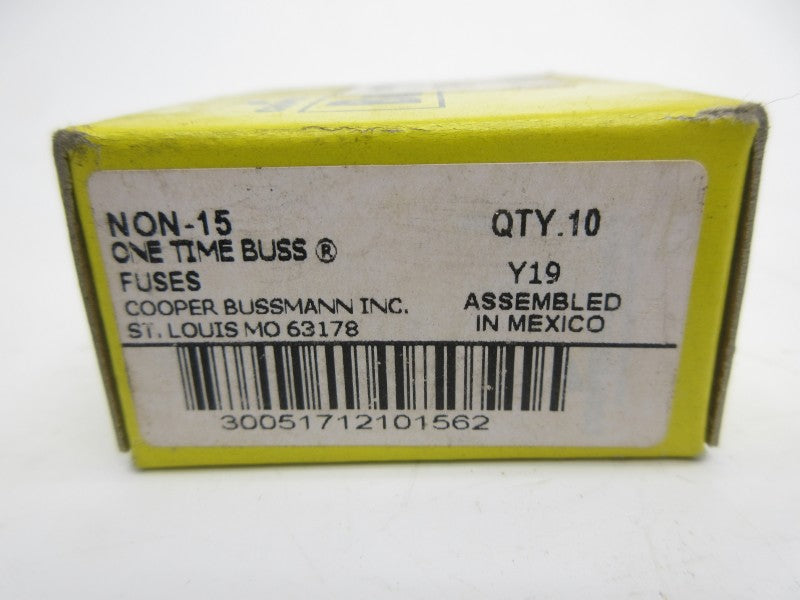 BUSSMANN NON-15 250VAC 15A (PKG OF 10) (YL/GY) NSMP