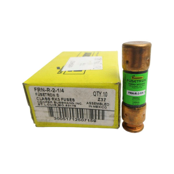 BUSSMANN FRN-R-2-1/4 250VAC 2-1/4A (PKG OF 10) (YL/GR) NSMP