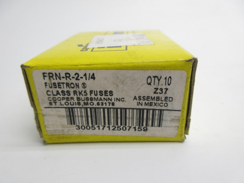 BUSSMANN FRN-R-2-1/4 250VAC 2-1/4A (PKG OF 10) (YL/GR) NSMP