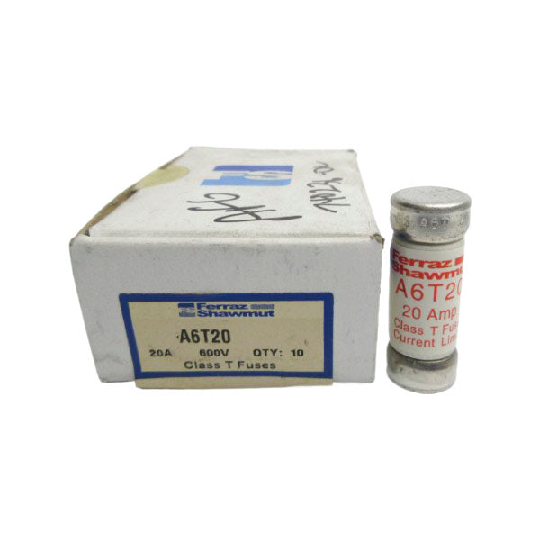 FERRAZ SHAWMUT A6T20 600VAC 20A (PKG OF 10) (WH/OR) NSMP