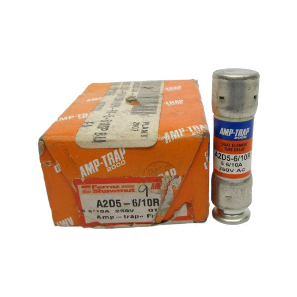 FERRAZ SHAWMUT A2D5-6/10R 250VAC 5-6/10A (PKG OF 9) (ORANGE) NSMP