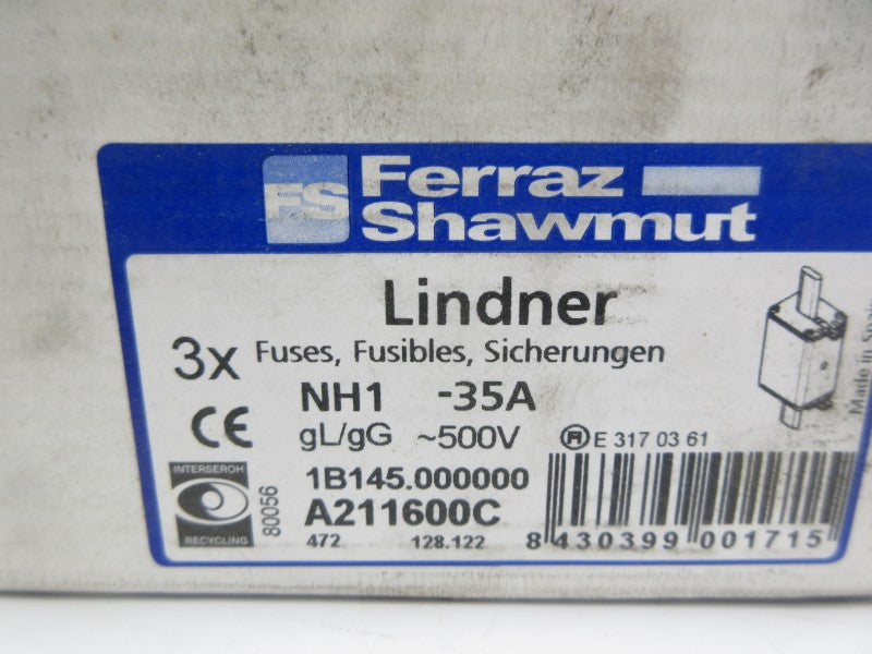 FERRAZ SHAWMUT NH1-35A 1B145.000000 500V 35A (PKG OF 3) NSMP