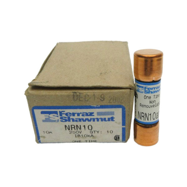 FERRAZ SHAWMUT NRN10 250VAC 10A (PKG OF 10) (BR/BL) NSMP