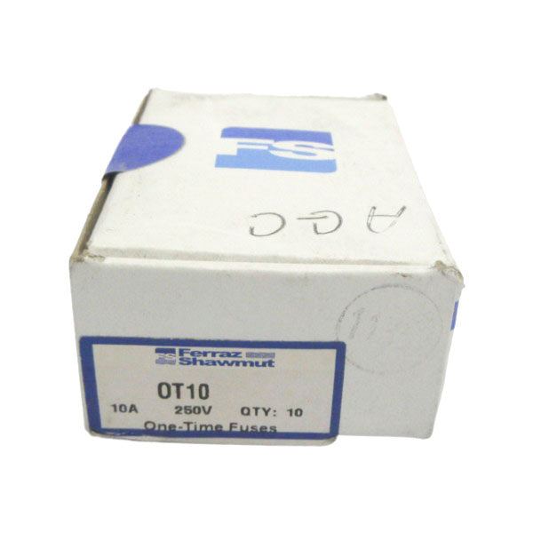 FERRAZ SHAWMUT OT10 250VAC 10A (PKG OF 10) (WH/BL) NSFS
