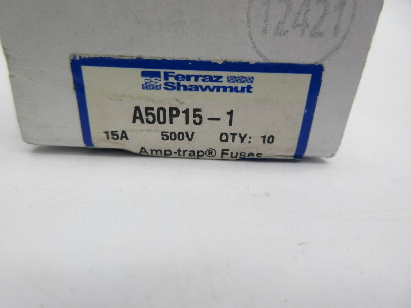 FERRAZ SHAWMUT A50P15-1 500V 15A (PKG OF 10) (WH/BL) NSFS