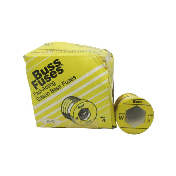 BUSSMANN W-5 125VAC 5A (PKG OF 4) (YL/YL) NSMP