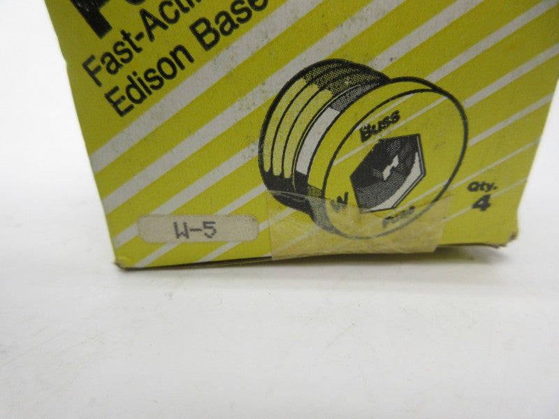 BUSSMANN W-5 125VAC 5A (PKG OF 4) (YL/YL) NSMP