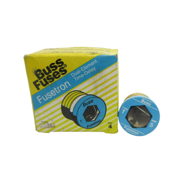 BUSSMANN T-5 125VAC 5A (PKG OF 4) (YL/BL) NSMP