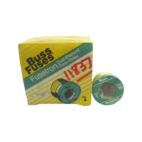 BUSSMANN T-10 125VAC 10A (PKG OF 4) (YL/GR) NSMP