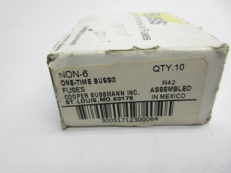 BUSSMANN NON-6 250VAC 6A (PKG OF 10) (WH/GR) NSMP