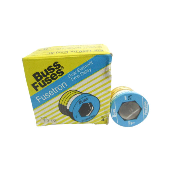 BUSSMANN T-3-1/2 125VAC 3-1/2A (PKG OF 4) (YL/BL) NSMP