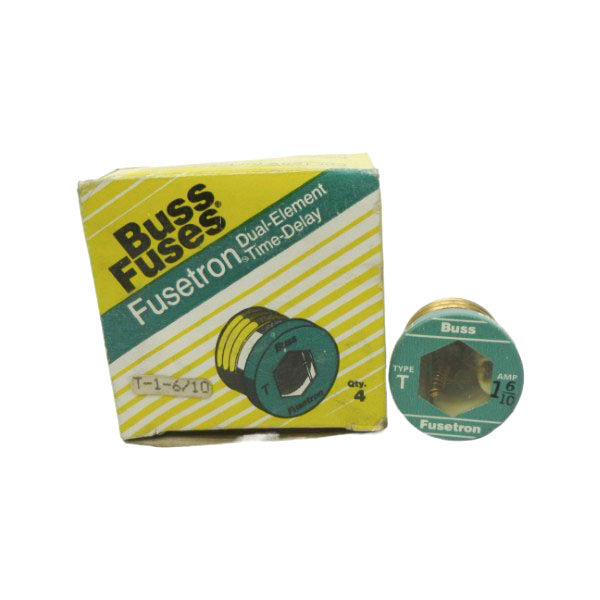 BUSSMANN T-1-6/10 125VAC 1-6/10A (PKG OF 4) (YL/GR) NSMP