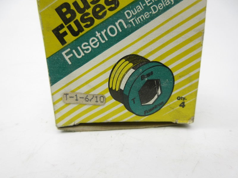 BUSSMANN T-1-6/10 125VAC 1-6/10A (PKG OF 4) (YL/GR) NSMP