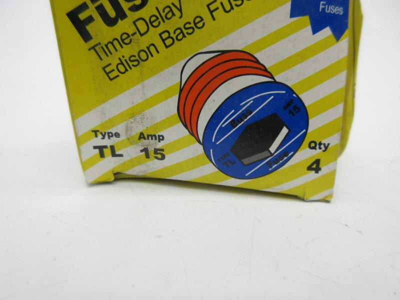 BUSSMANN TL-15 125VAC 15A (PKG OF 4) (YL/BL) NSMP