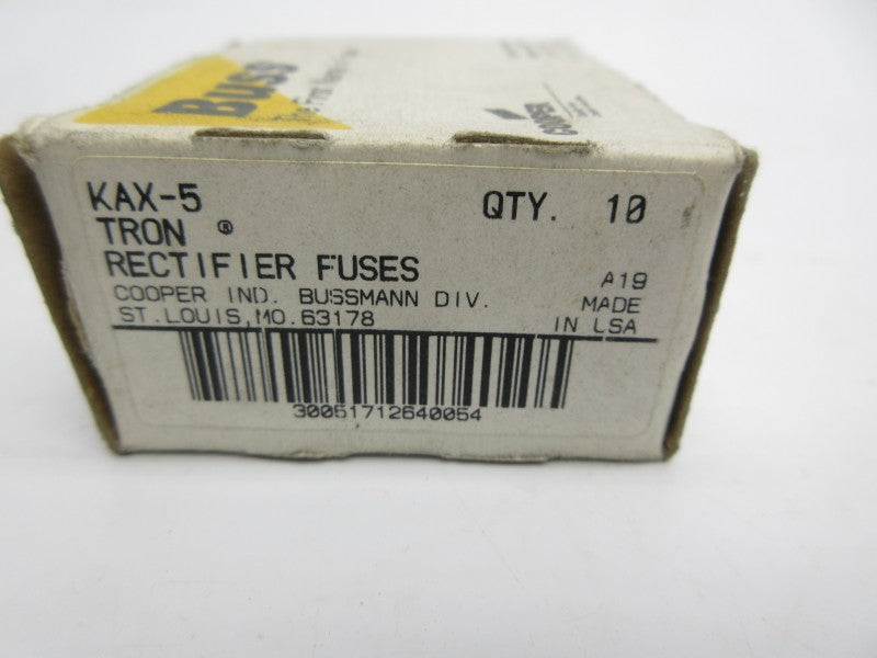 BUSSMANN KAX-5 250VAC 5A (PKG OF 10) (WH/BR) NSMP