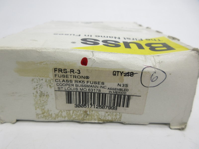 BUSSMANN FRS-R-3 600VAC 3A (PKG OF 10) (WH/BLK) NSMP